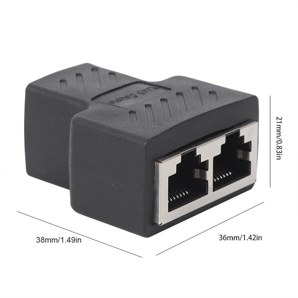 5 PCS 1 Into 2 Three Way RJ45 Ethernet Splitter Adapter Wire Extender  Internet Network Extension