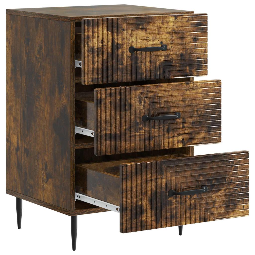 Nightstand Smoked Oak 43 x 41 x 66.5 cm Particleboard