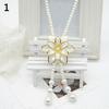 Women's Fashion Jewelry Flower Pendant Faux Pearl Tassels Necklace Sweater Chain ADM
