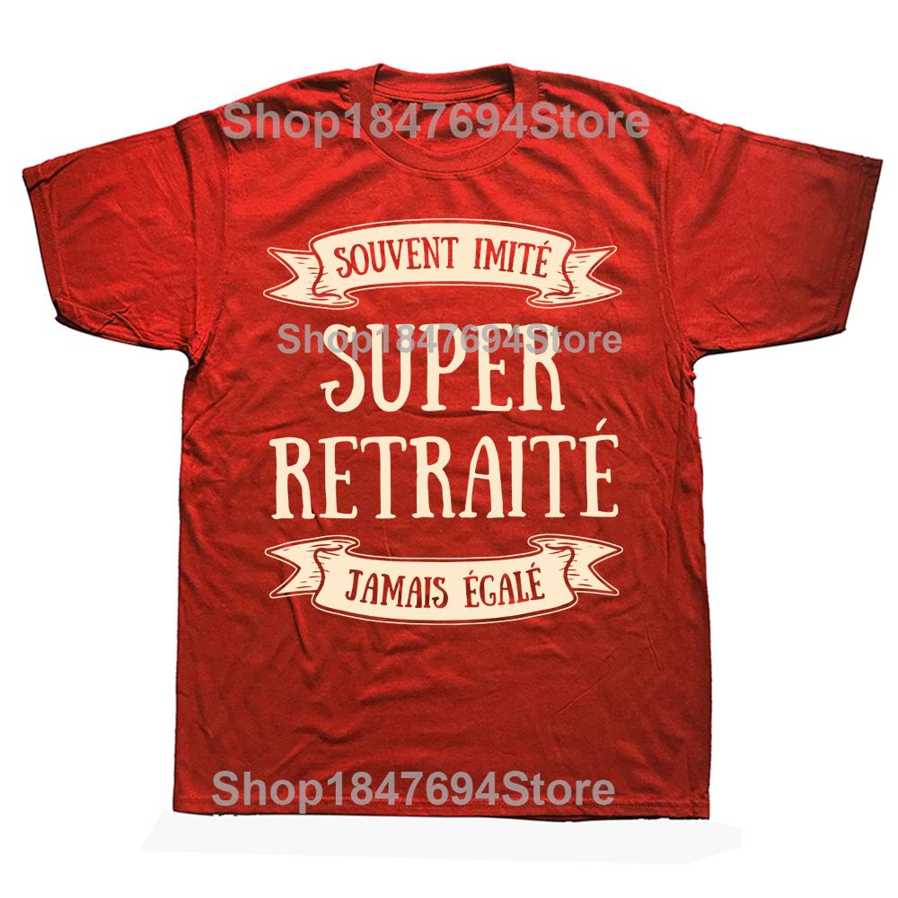 Retired Man T Shirt Funny French Text Humor Retirement Dad Father Gift Tee Tops Casual 100 Cototn Unisex Oneck EU Size Tshirt