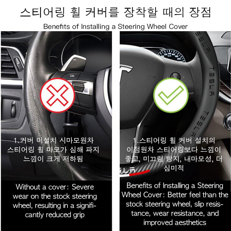 CQEPN1 For Tesla Model 3 Highland Model Y Juniper Standard 2026 S Carbon fiber pattern Breathable Car Steering Wheel Cover Accessories