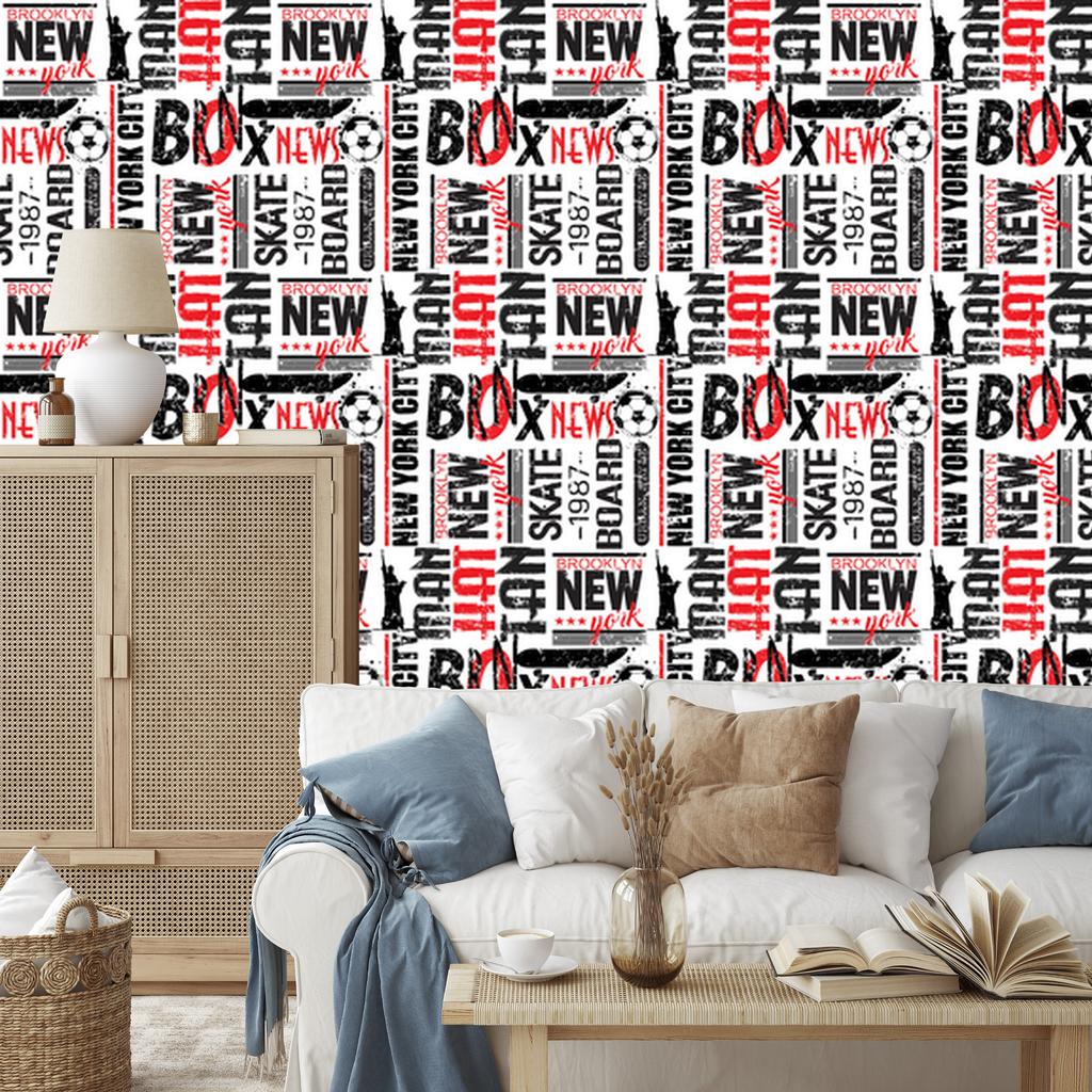 New Yorker Style Wallpaper for Living Room and Bedroom 50x1000