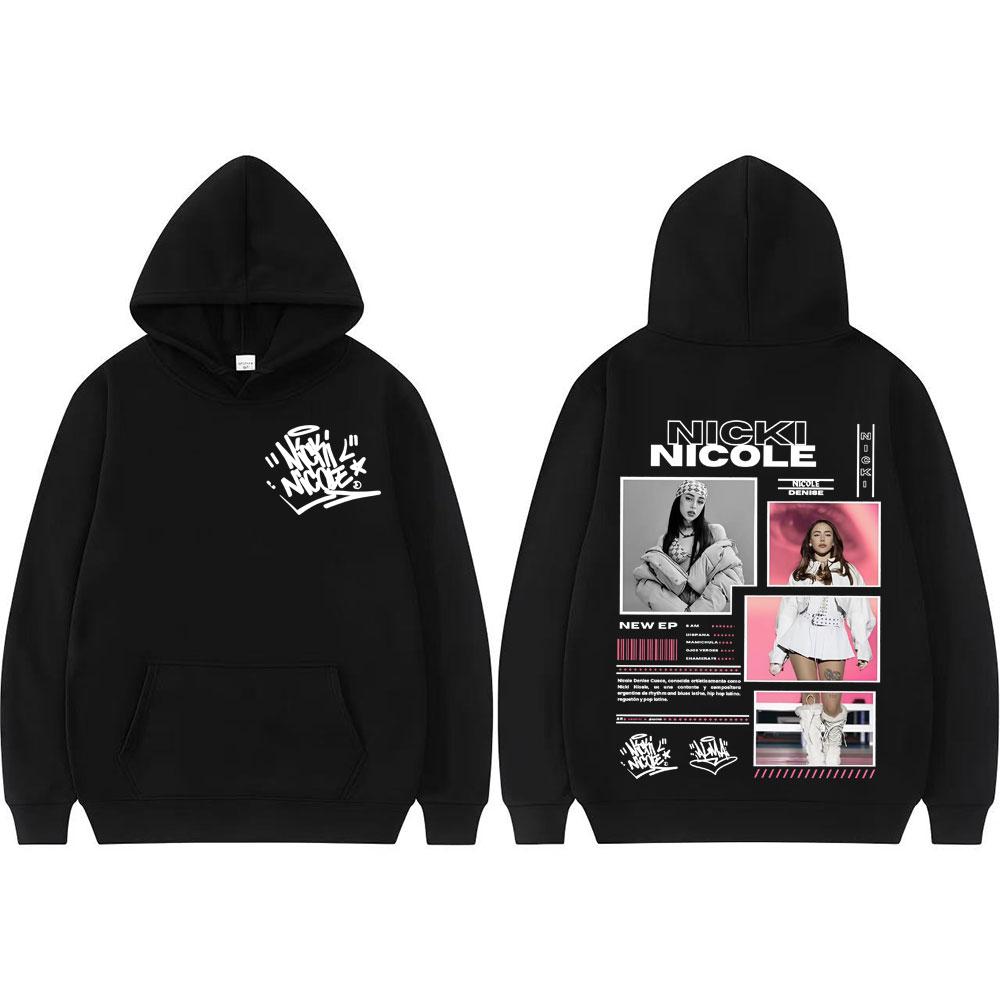 Sudadera con capucha gráfica Singer Nicki Nicole Album Tour 2025, moda Vintage para hombres y mujeres, Sudadera con capucha de