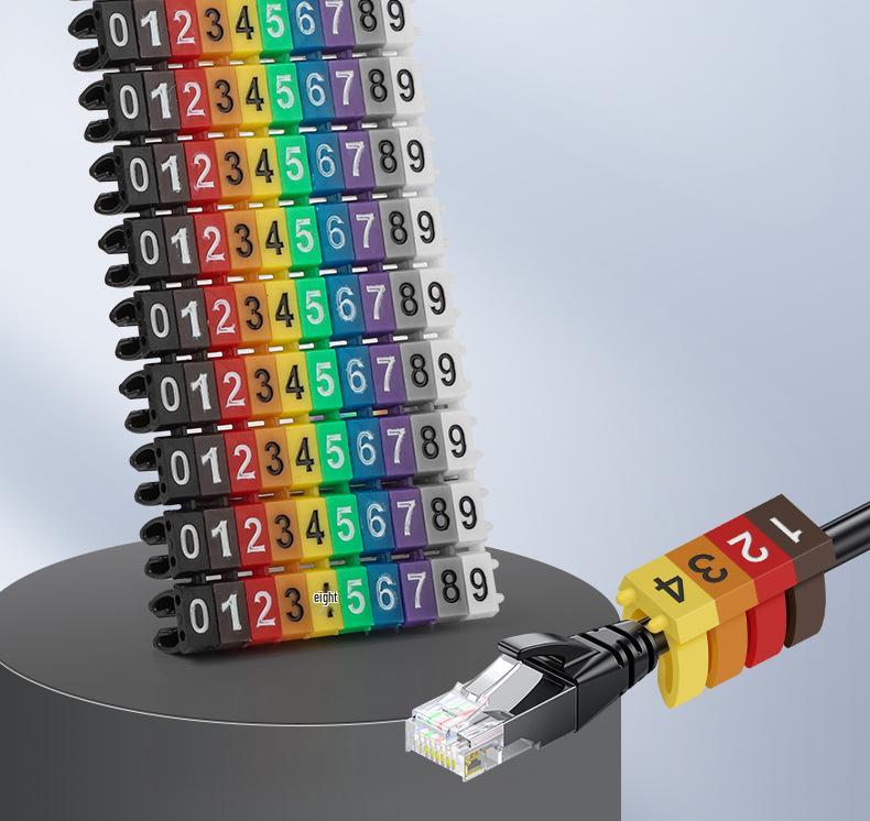 Цветные маркерные гильзы для проводов - Защелкивающиеся номерные трубки-идентификаторы для кабелей