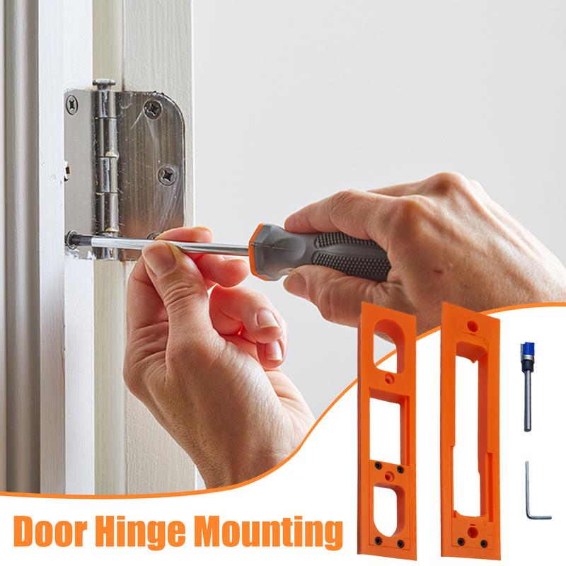 Фрезерный шаблон для дверных петель Шаблон для фрезера для дверных петель Быстрый Точный Портативный Набор Монтажный инструмент для наружной деревообработки Гараж