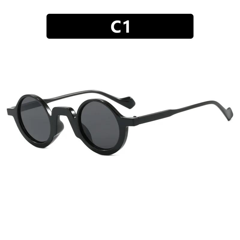 Fashion Uv400 Round Sunglasses New Retro Full-Rim Glasses Men And Women Trend Outdoor Sunscreen Eye Protection Sunglasses