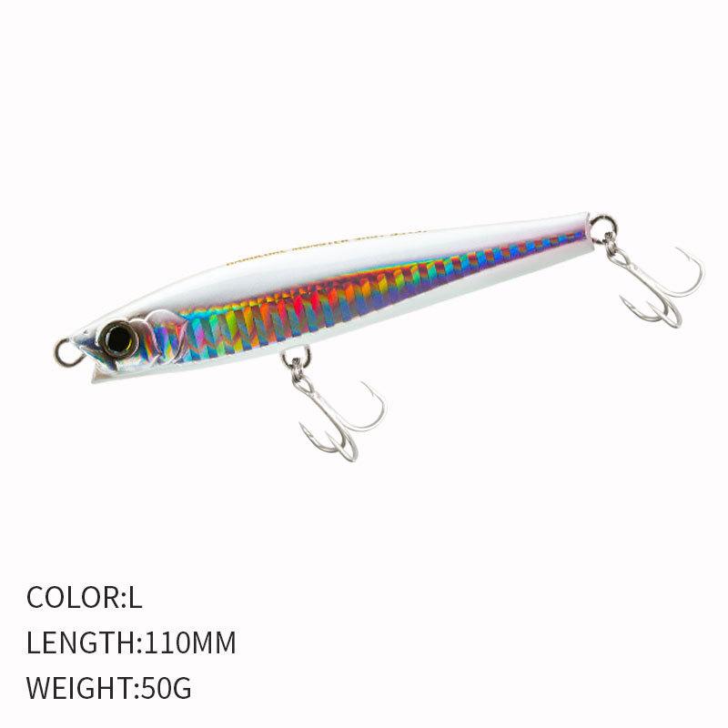 Japan Sinking Minnow Pencil Lure ABS 50g/110mm Artificial Hard Bait with Hooks Sea Fishing Tuna Deep-Sea Long-Cast