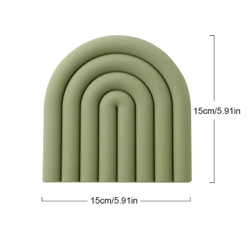 Радужный силиконовый коврик для стола Coaster Multifunctional Pot Holders For Kitchen Heat Resistant Pan Dispenser Placemat