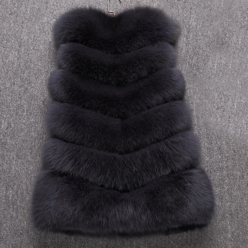 Womens Ladies Sleeveless Color Waistcoat Solid Winter Loose Vest Coat