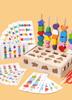 Shinse Montessori Educational Threading Stick Matching for Toddlers Ages and Dexterity Shape and Color Early Colorful Wooden Toy for Boys and