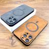 Vintage PU Leather Case For Magsafe Wireless Charging For iPhone 16 15 14 13 12 11 Pro Max Plus Full Protective Magnetic Covers