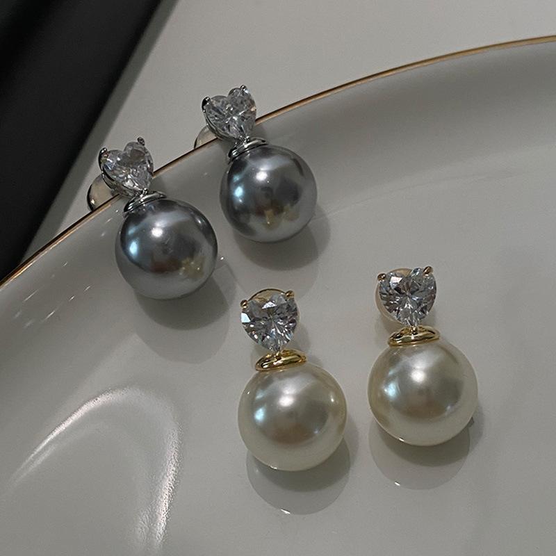 Жемчуг Простой Нишевый Дизайн Высокого Класса Изысканный Свет Роскошная Атмосфера Высокого Класса Любовь Циркон