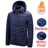 2023 Men New Warm Waterproof Parkas Jacket Coat Mens Hooded Casual and Lightweight Cotton Jacket Outwear Detachable Hat Outfits Parkas Coat Male