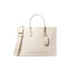 New Mirella Litchi Grain Leather Tote Bag Shopping Bag Handbag Shoulder Bag Medium Size Women's White 35F3G7ZT2L-LT-CREAM