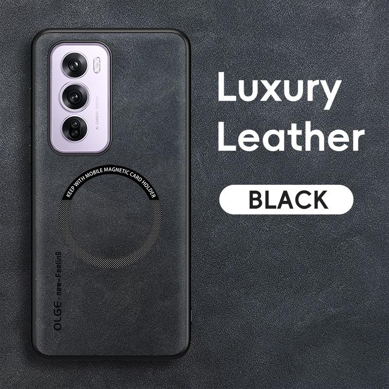 Магнитный ретро кожаный мягкий чехол для OPPO Reno12 Pro Reno 12 Pro 5G Беспроводная зарядка Чехол для телефона