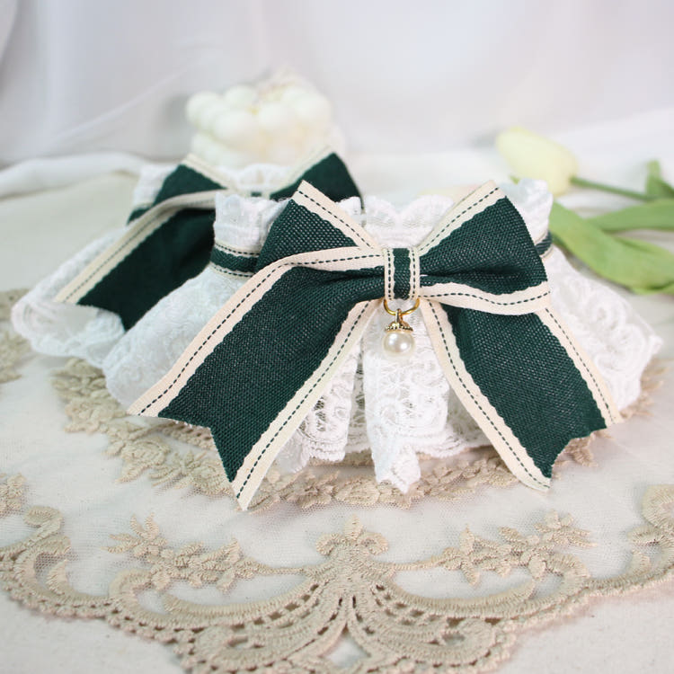 [KIMnyang_deng] Простые аксессуары для накидки в виде щенка и кошки из кружева зеленого цвета