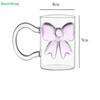 Pink Large Bow Glass Decor Glass Cup Bow Handle Glasses Heat-resistant High Borosilicate Dessert Ice Cream Bowl Party Favours