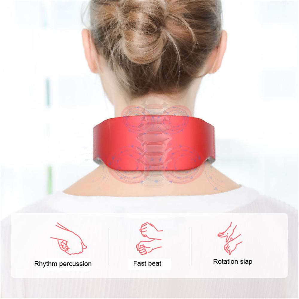 EMS Electric Neck Massager 6 Modes 9 Gears Neck Shoulder Massage Wireless Cervical Spine Massager Heating Physiotherapy Pain Relief