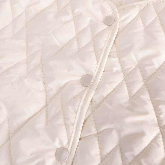 Women's Thermal Vest Sleeveless Single-breasted Closure Jacket Solid Color Round Neck Imitation Silk Cotton Padded Waistcoat for Autumn Winter