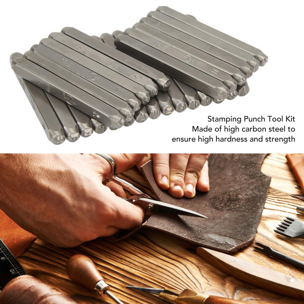 27 Pcs Metal Stamps High Carbon Steel Metal Letter Punch Stamps Set for Jewelry Leather with Storage Box