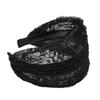 Полый широкий ободок для волос сбоку, эластичные женские кружевные повязки для волос, кружевная сетчатая повязка для волос для умывания