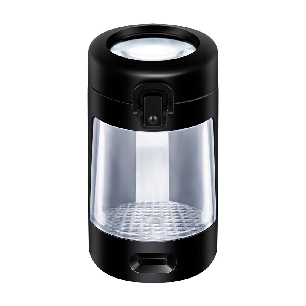 LED Lights Storage Container USB Rechargeable 50ml  Stash Jar Moisture-proof Sealed Can with Magnifying Lid Fathers Day Gift