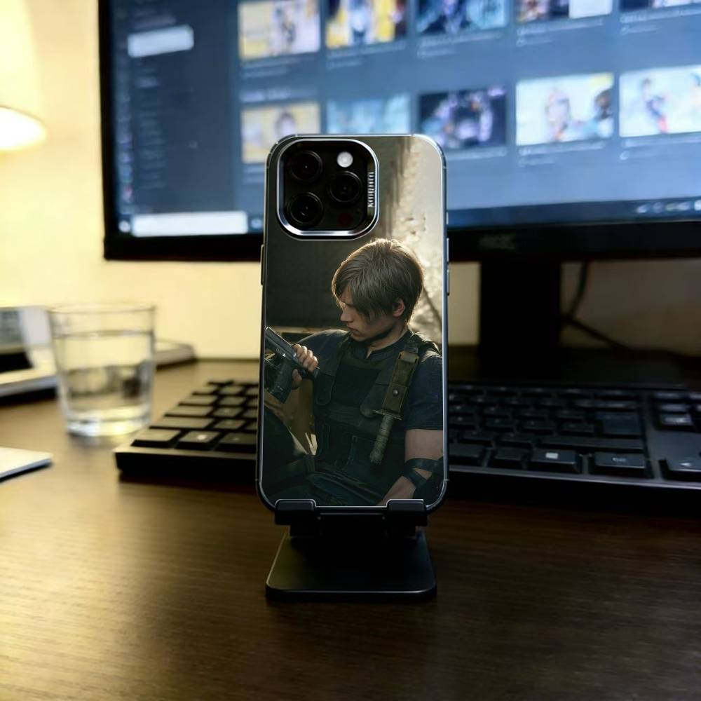 Чехол для телефона Leon Kennedy для iPhone 17,16,15,14,13,12,11 Plus,Pro Max,XS,Цветная серебряная внутренняя крышка