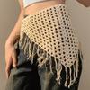 Hollowing Out Triangle Headscarf Ethnic Style Turban Hair Scraf Multifunctional Bohemian Tassel Hip Apron Waist Band