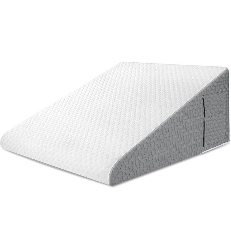 Memory Foam Top Washable Bed Pillow Neck Back Pain Support Cozy Reading Elevated Body Wedge Pillow