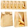 50Pcs Homemade Bread Bags with Window Food Grade BPA Free Food Packaging Storage Bags Paper Bakery Bags