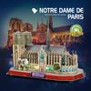 ASSYME Cubic Fan 3D Puzzle Craft Kit, Notre Dame Cathedral (with LEDs), L173h, No Glue or Tools Required