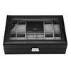 Multi Functional 8 Slots 2 Grids Watch Display Case Ring Jewelry Storage Box Organizer