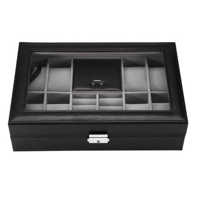 Многофункциональный 8 слотов 2 сетки часы витрина чехол для хранения колец ювелирных изделий коробка органайзер