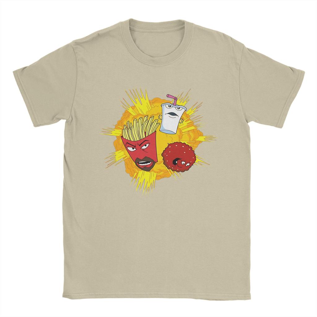 Хлопковая футболка Aqua Teen Hunger Force для унисекс, пляжная, уличная, с круглым вырезом, новинка, большого размера, повседневные топы