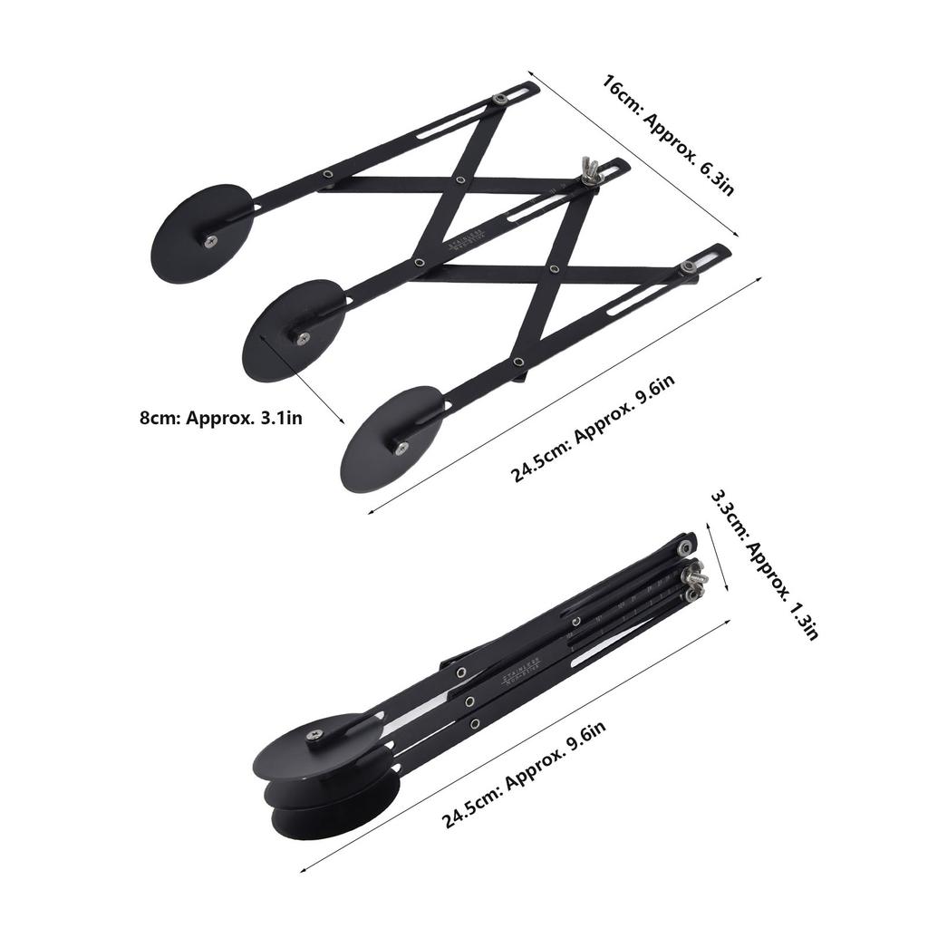 3 Wheel Stainless Steel Pastry Cutter Expanded 3 Wheel Pastry Cutter for Dough Pizza Baking