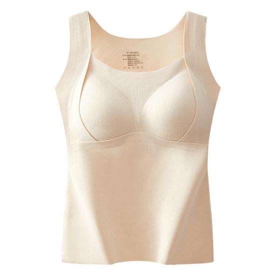 Bottoming Vest 3D Cup Shape Warm Comfortable Self-Heating Thermal Top Padded Seamless Autumn Winter Base Vest