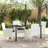 5-Piece Garden Dining Set with Cushions In White Poly Rattan 3379817