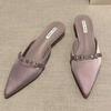 Fashion Pointed Toe Crystal Woman Slippers Spring Elegant Fashion Heeled Shoes Slingback Cozy Women Sandals 2025 Trend Femme Zapatillas