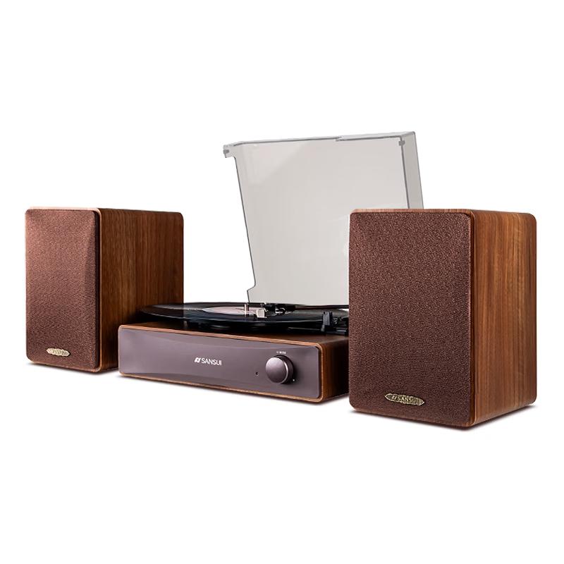 SANSUI V31 Ретро проигрыватель виниловых пластинок с Bluetooth и двойными сабвуферами CN вилка (адаптер в комплекте) (Китайская версия)