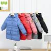 Модная хлопковая одежда для девочек, пуховая одежда средней длины с хлопковой подкладкой для детей, зимнее плотное пальто