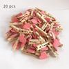 Heart-shaped Wooden Clips for DIY Wedding Decorations and Crafts, 20 Pieces Mini Clothespins, Natural Wood Clothespins, Cute Party Favors