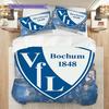 VfL Bochum 1848 Узор Комплект постельного белья Одеяло Покрывало Наволочка Домашний Декор Подарок на День Рождения (1 пододеяльник + 2 наволочки, без наполнителя)
