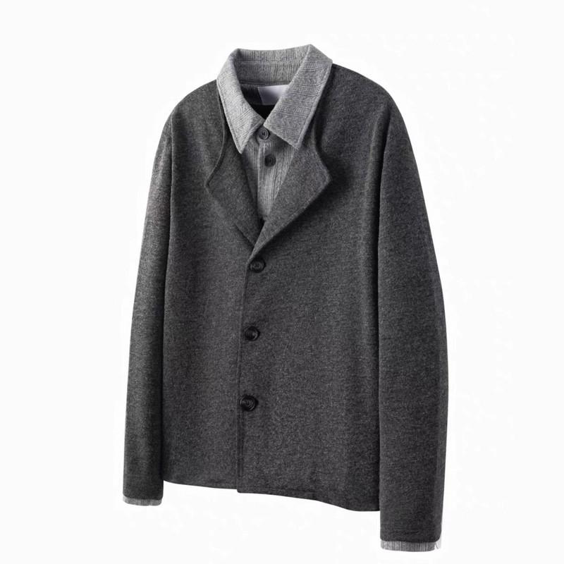 Korean Style Wheat Ear Jacquard Woolen Sweater - Unisex Retro Autumn/Winter Knitwear Jacket