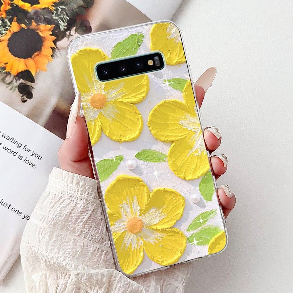 Для Samsung Galaxy S10+ S10 S10e Элегантный Цветочный Бабочка Чехол для Телефона Для Samsung S10e S10 Plus S 10 4G Мягкий Силиконовый TPU Чехлы