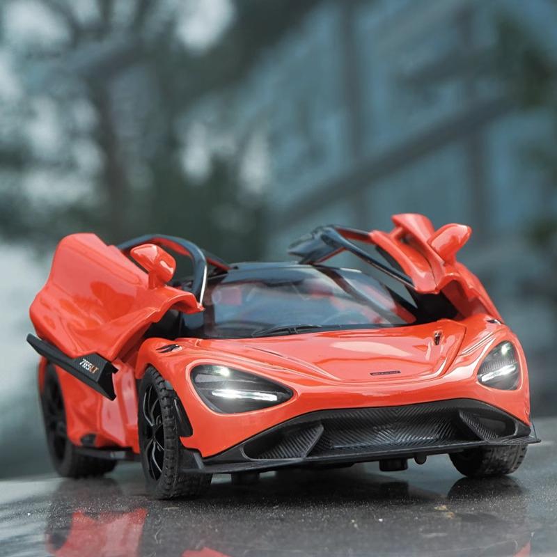 Металлическая литая модель автомобиля Mclaren 765LT Supercar Series в масштабе 1/32, изысканные декоративные украшения, подарки для парня, сделанные своими руками