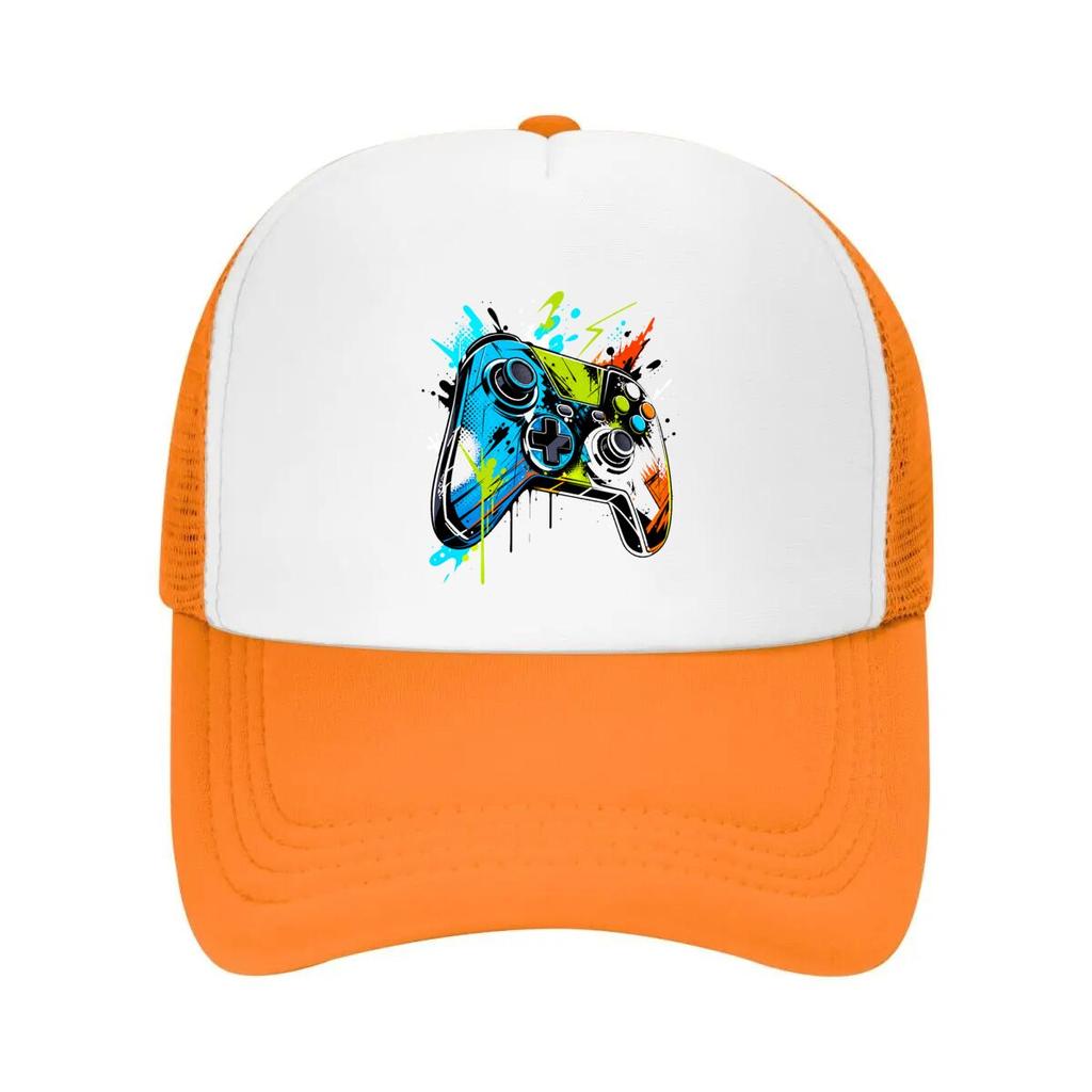 Neon Street Gamer Splash Controller Mesh Baseball Cap Casual Hat Outdoor  For Womens Unisex FeUnisex