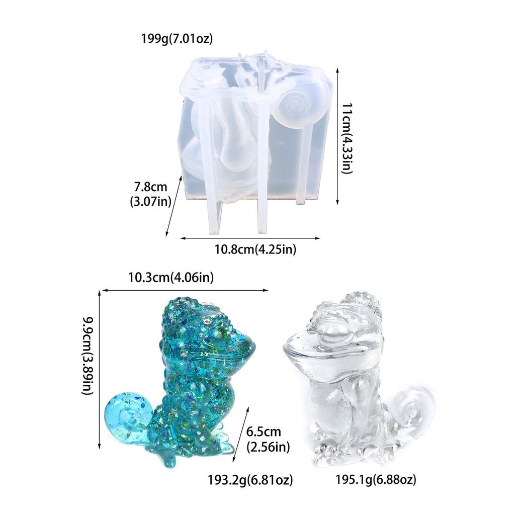 3D Форма для силикона «Ящерицы» Сделай сам Ручная работа Домашнее искусство Украшение Орнамент Форма для эпоксидной смолы Изготовление животных Гипсовая форма