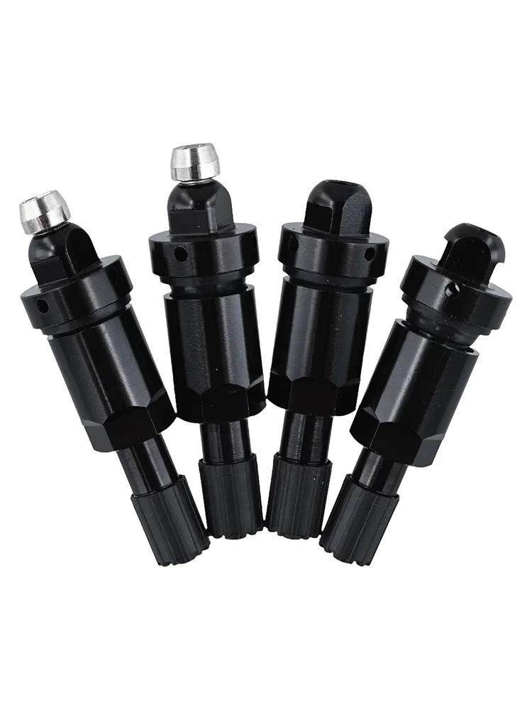 Для Tesla для комплекта для замены вентиля шины TPMS алюминиевый шток клапана металлические и резиновые прокладки надежная крепежная гайка 4 шт. черный