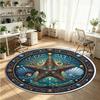Mandala Ornament (581) Theme Round Crystal Velvet Rug Custom Name Text Personalized Floor Mat Home Decor Non Slip Crystal Carpet