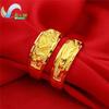 Fancy Gold Carve Dragon Phoenix Couple Adjustable Open Rings Stone Lucky Charm Band Classic Elegant Fashion Jewelry Gift Wedding